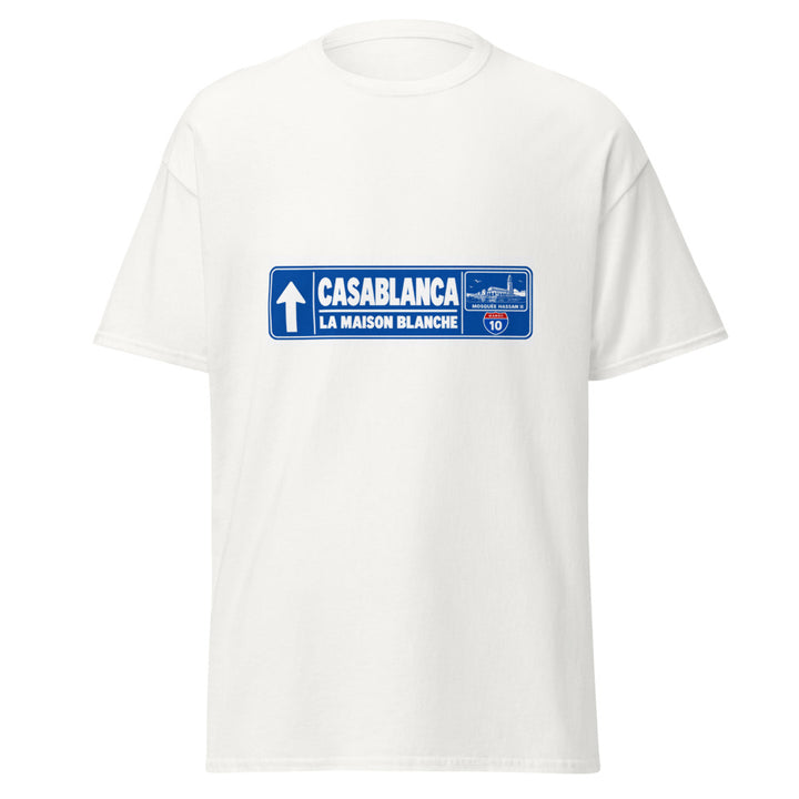 T-shirt Casablanca Maroc – Édition Passeport — vue de face, t-shirt seul — Bled Eleven