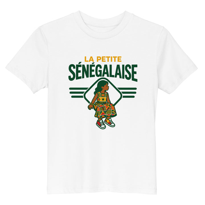 T-shirt Sénégal « La Petite Sénégalaise » – Enfant — vue de face, t-shirt seul — Bled Eleven