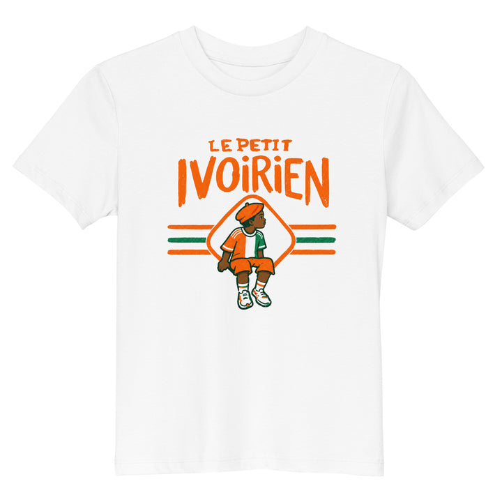 T-shirt Côte d’Ivoire « Le Petit Ivoirien » – Enfant — vue de face, t-shirt seul — Bled Eleven