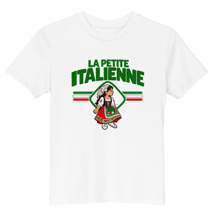 T-shirt Italie « La Petite Italienne » – Enfant — vue de face, t-shirt seul — Bled Eleven