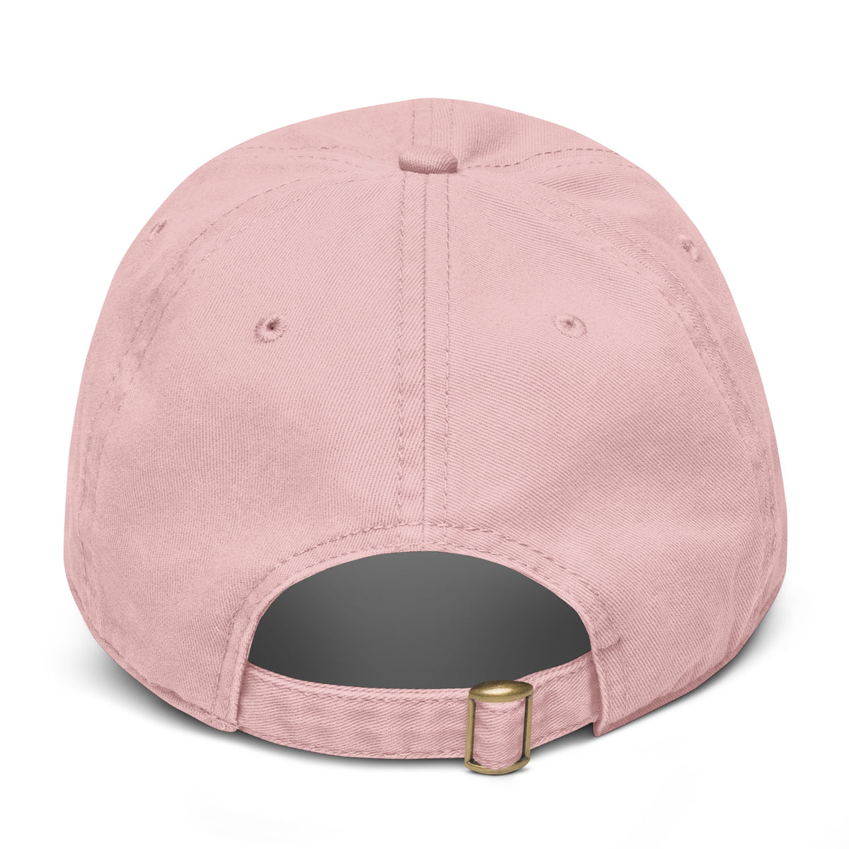 Dos de la casquette : sangle réglable et boucle en laiton