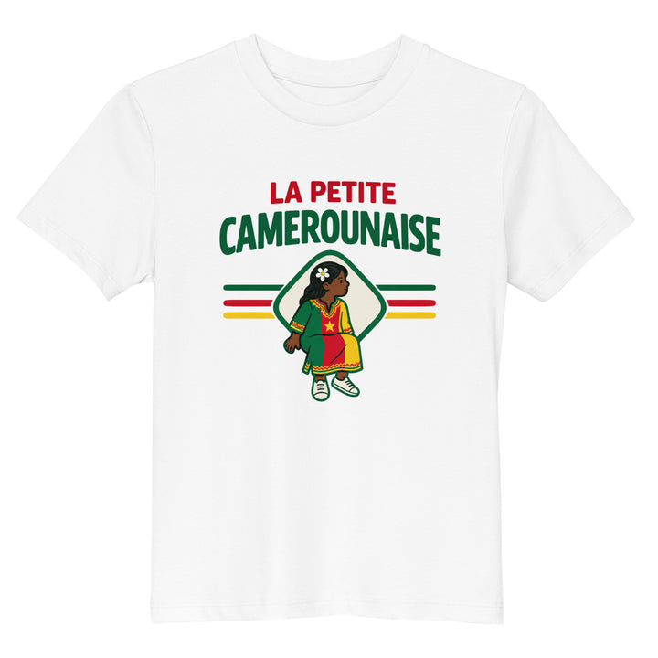 T-shirt Cameroun « La Petite Camerounaise » – Enfant — vue de face, t-shirt seul — Bled Eleven