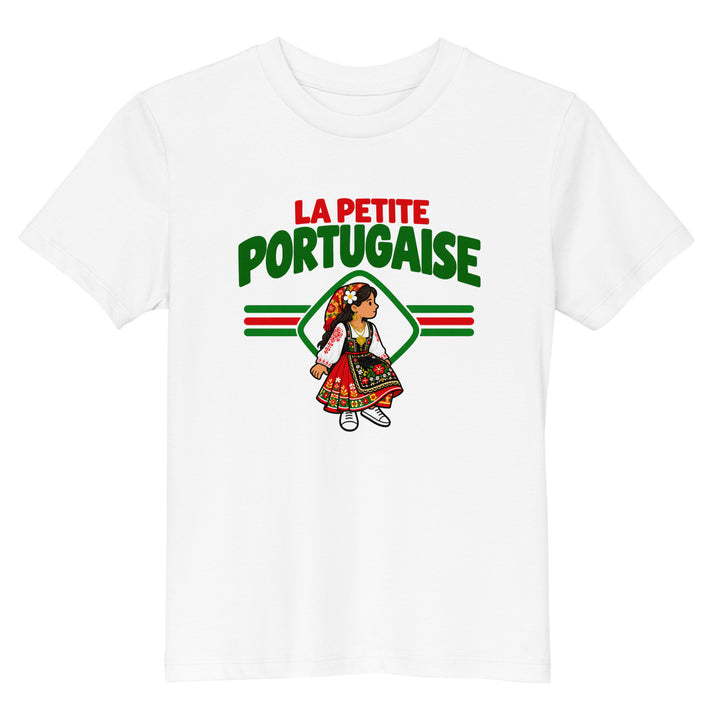 T-shirt Portugal « La Petite Portugaise » – Enfant — vue de face, t-shirt seul — Bled Eleven