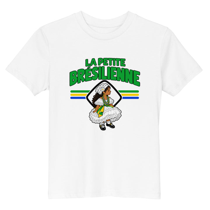 T-shirt Brésil « La Petite Brésilienne » – Enfant — vue de face, t-shirt seul — Bled Eleven