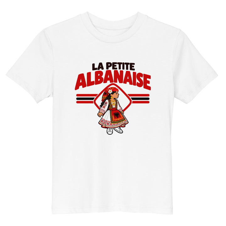 T-shirt Albanie « La Petite Albanaise » – Enfant — vue de face, t-shirt seul — Bled Eleven